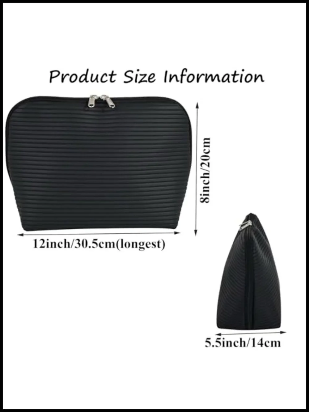 Large Waterproof Travel Makeup Bag with Brush Holders, Fold-Down Organizer
